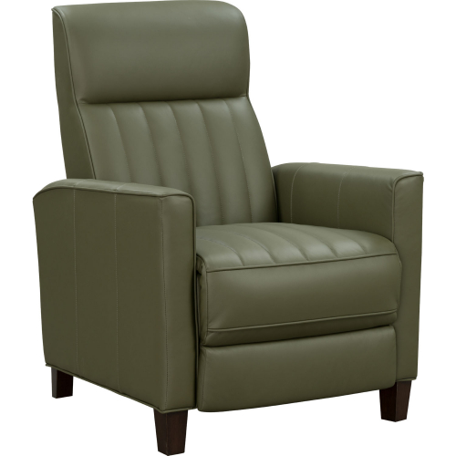 Amara Push Thru The Arms Recliner in Giorgio Chive Green Top Grain Leather